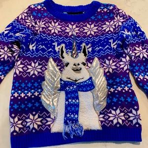 Llamacorn “ugly” sweater